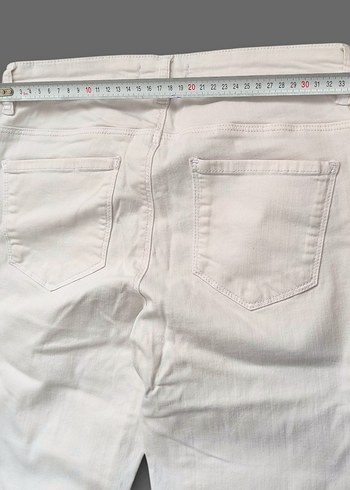 Kadın beyaz İspanyol paça kot pantolon - Görsel 8