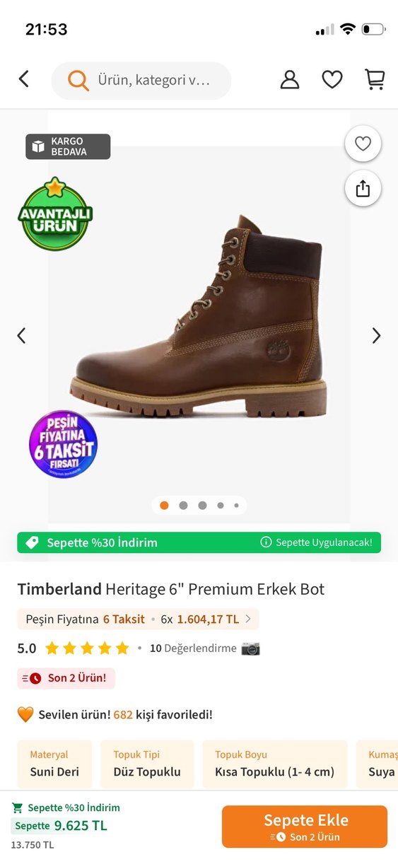 Timberland Heritage 6 Bot - Görsel 4