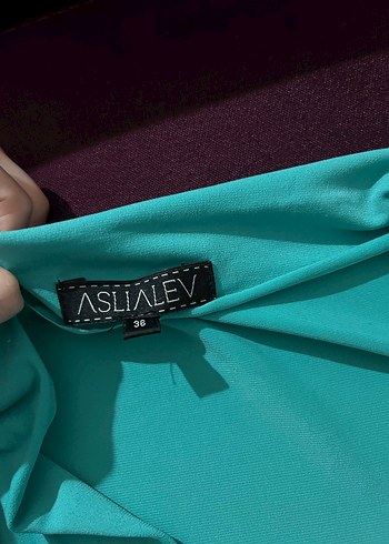 Turkuaz V Yaka Kadın Elbise - Görsel 3