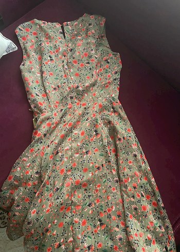 adL şık çiçekli Midi Elbise - Görsel 4