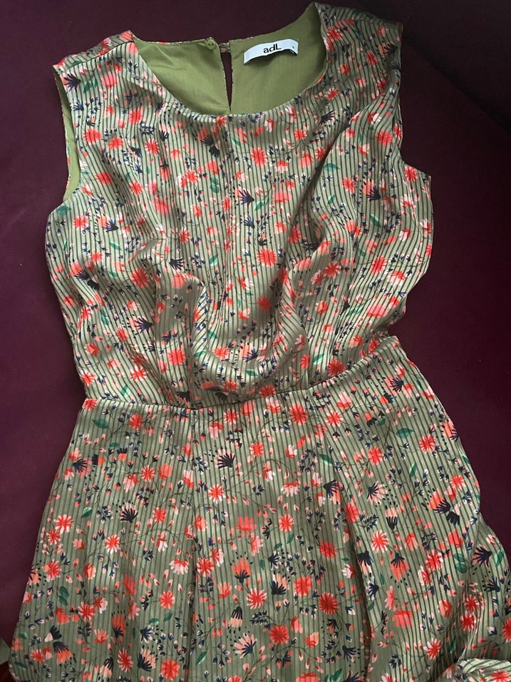 adL şık çiçekli Midi Elbise - Görsel 5