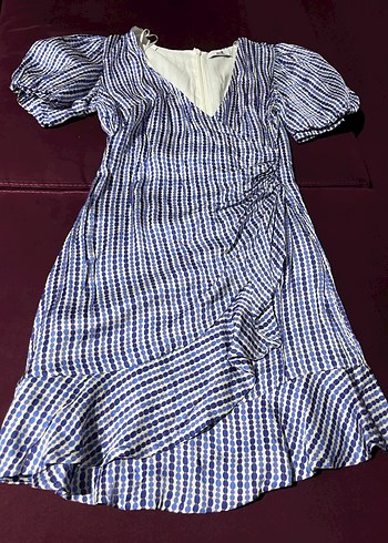 adL şık lacivert beyaz elbise - Görsel 5