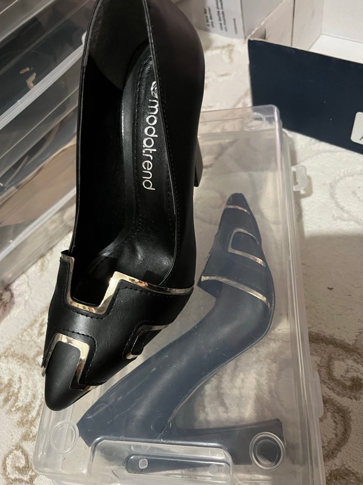 Siyah Parlak Stiletto - Görsel 5