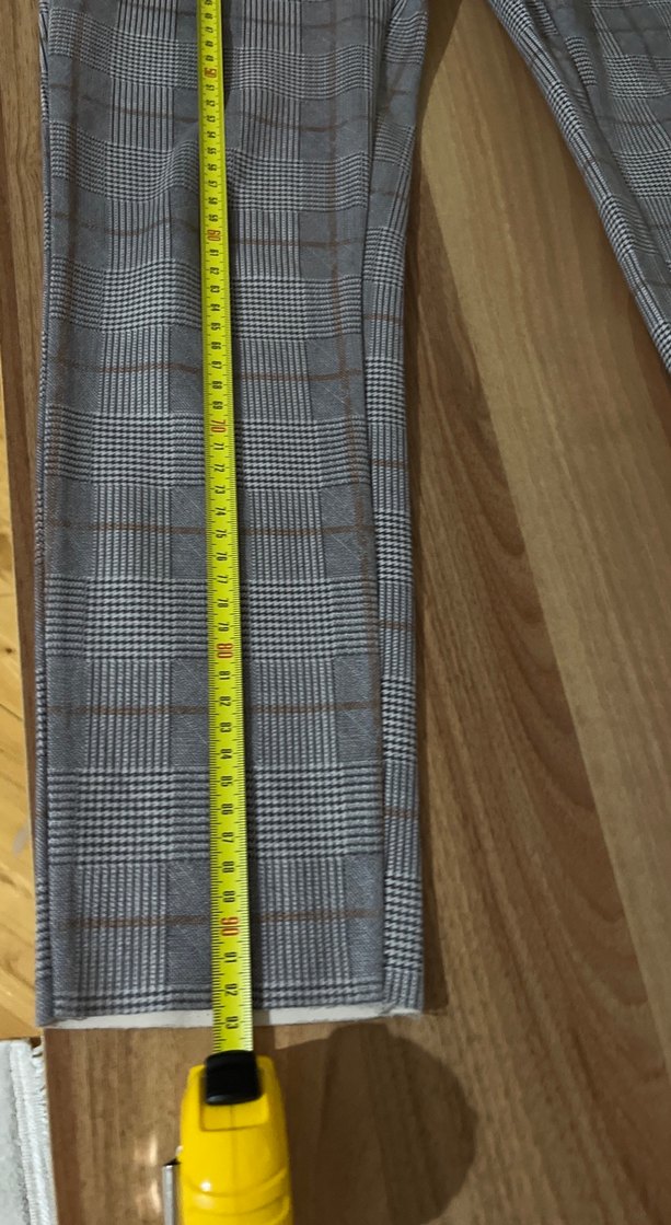 Zara Gri Ekose Slim Pantolon — görsel 4/8