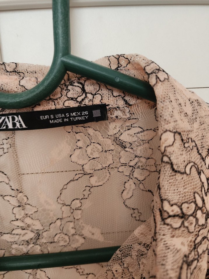 Bej Dantel Detaylı Uzun Kollu Kadın Gömlek - Görsel 3