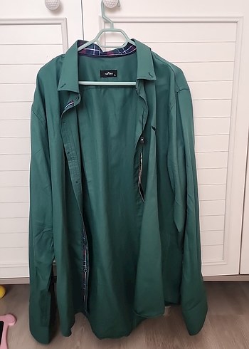 Uzun Kollu, Kemerli Yeşil Erkek Gömlek - Görsel 2