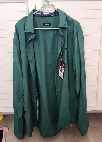 Uzun Kollu, Kemerli Yeşil Erkek Gömlek - Görsel 4