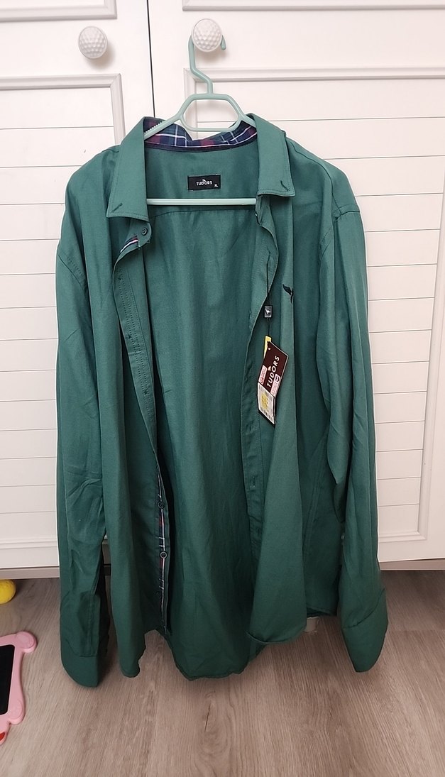 Uzun Kollu, Kemerli Yeşil Erkek Gömlek - Görsel 4