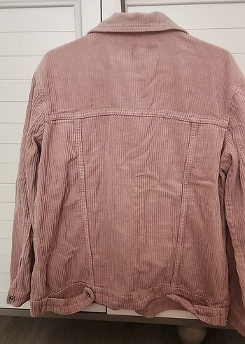 Pembe Kadın Midi Boy Düğmeli Ceket - Görsel 3