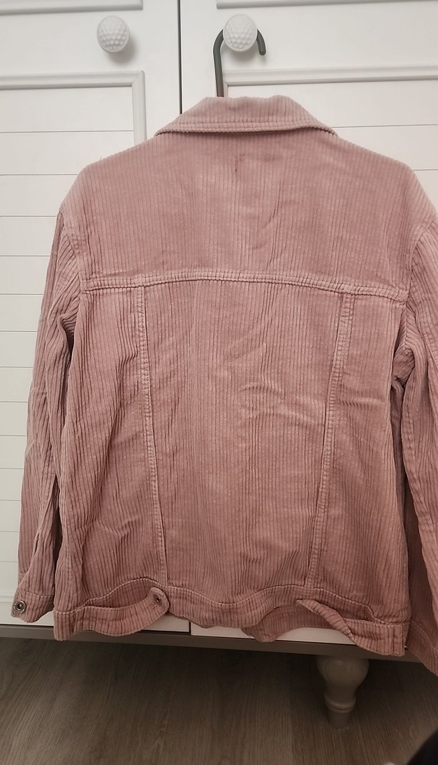 Pembe Kadın Midi Boy Düğmeli Ceket - Görsel 3