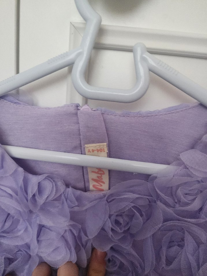 Pastel Mor Kız Çocuk Fırfırlı Elbise - Görsel 2