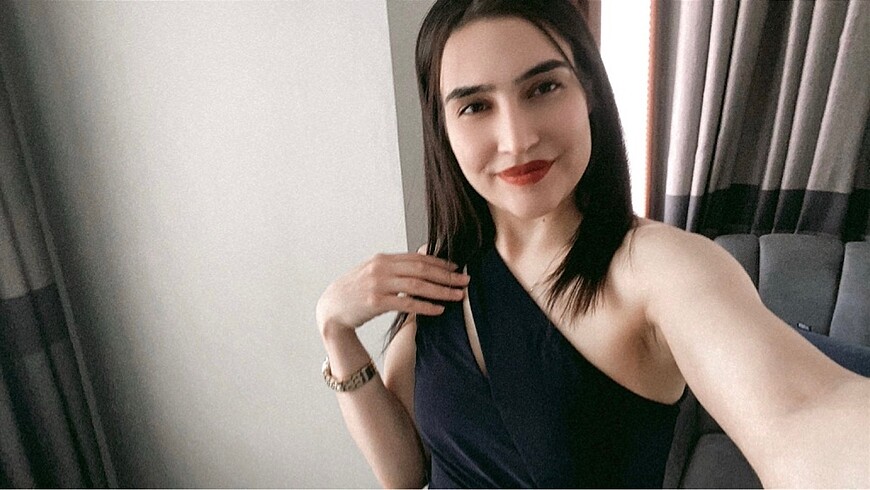 s Beden Lacivert tek omuz elbise