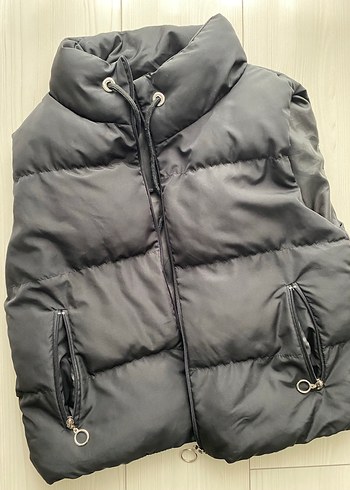 Kadın Siyah Yumuşak Kumaşlı Şişme Yelek - Görsel 2