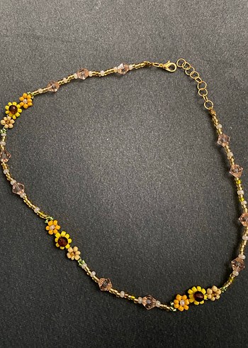 Çiçek Desenli Boncuklu Bohem Midi Kolye - Görsel 2