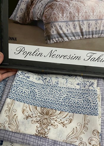 Desenli Kahverengi ve Gri Nevresim Takımı - Görsel 2