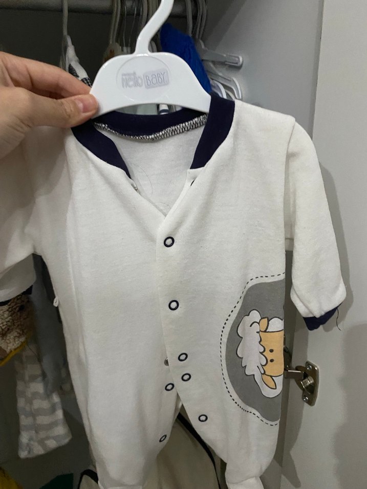 Uzun Kollu Örgü Gri Bebek Tulum 2 Li - Görsel 2