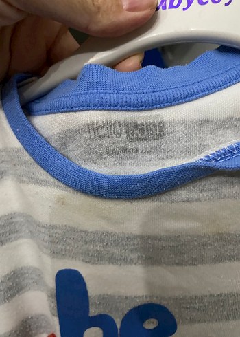 Pamuklu Gri Çizgili Bebek Tulum - Görsel 2