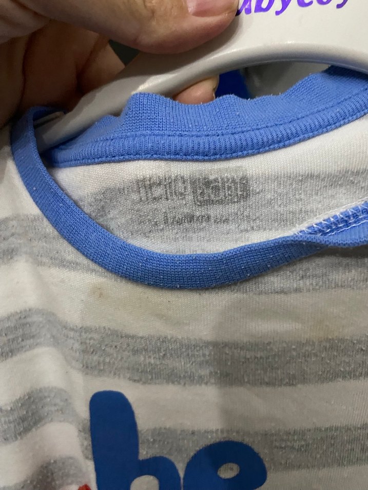 Pamuklu Gri Çizgili Bebek Tulum - Görsel 2