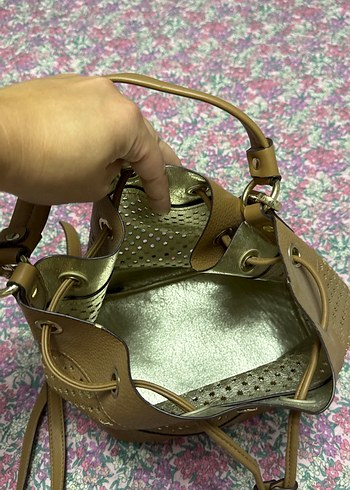 Beden Nine Eray camel rengi Dantel Detaylı Deri Kadın Çanta