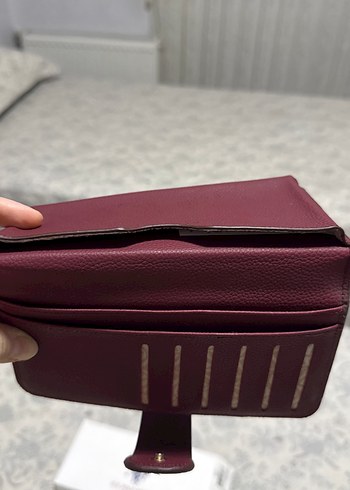 Beden Bordo Baskılı Kadın Deri Cüzdan