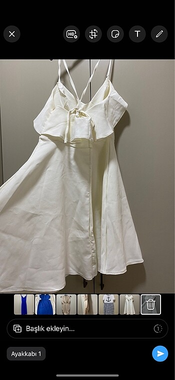40 Beden Beyaz elbise