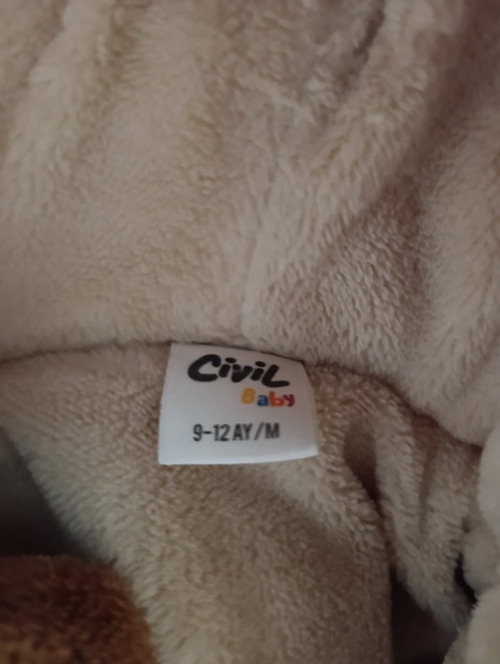 Erkek Çocuk Kahverengi Düğmeli polarlı Kaban - Görsel 4