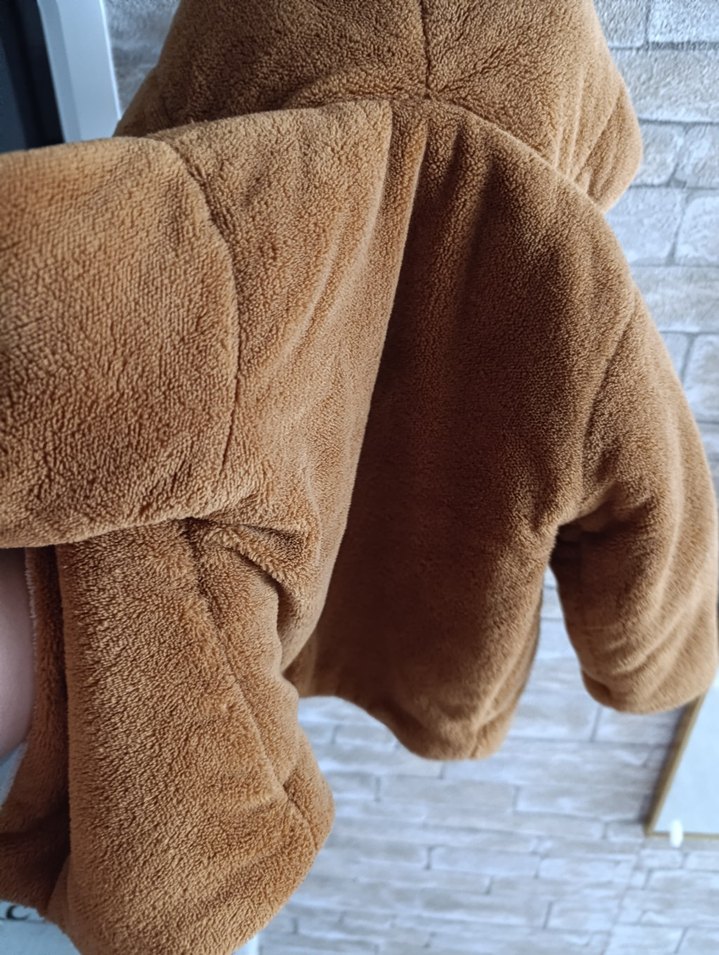 Erkek Çocuk Kahverengi Düğmeli polarlı Kaban - Görsel 3