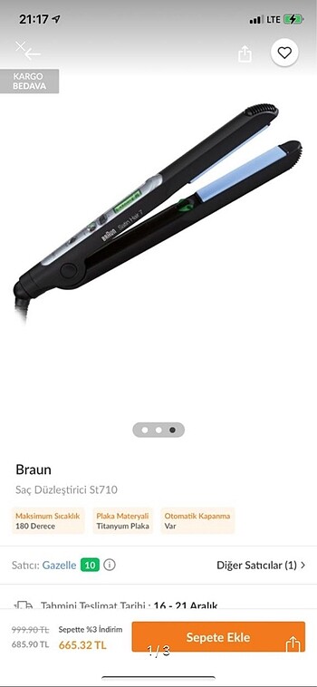 Braun satin hair saç düzleştirici