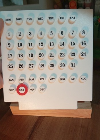 Ahşap Standlı Beyaz Masa Takvimi - Görsel 5