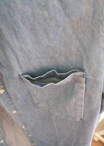 Twist Twist Yaka Detaylı Kadın Denim Gömlek