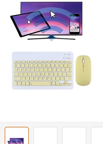 Sarı Kablosuz Klavye - Görsel 2