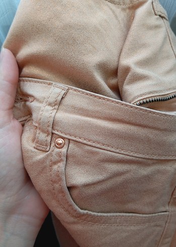 Yargıcı denim pantolon somon simli - Görsel 6