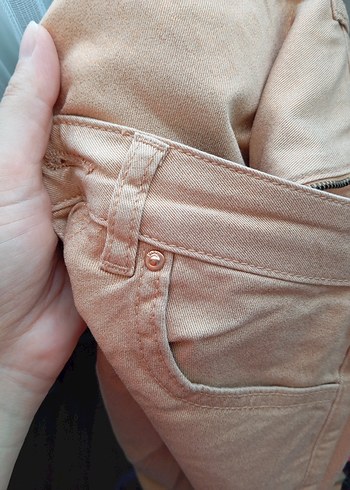 Yargıcı denim pantolon somon simli - Görsel 4