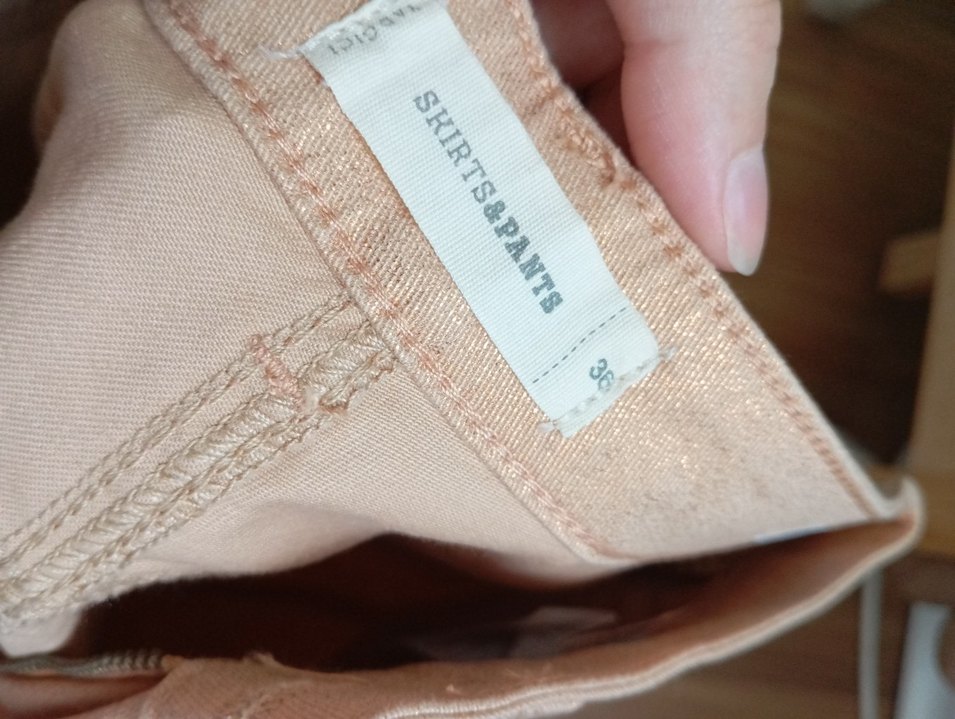 Yargıcı denim pantolon somon simli - Görsel 2