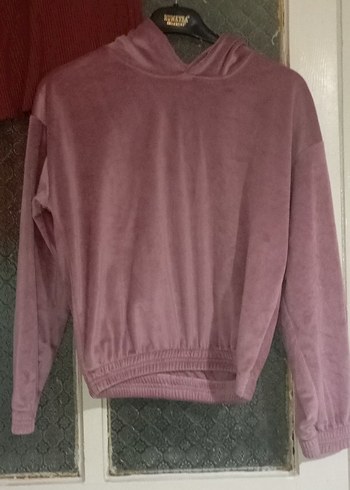 m Beden pembe Renk Pembe Kadın Süet Sweatshirt