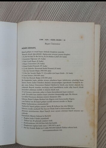  Mümin Sekman/Başarı Üniversitesi/Kitap