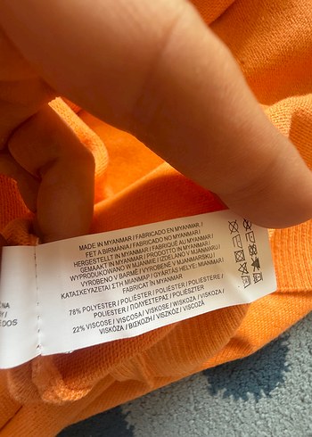 8 Yaş Beden turuncu Renk Turuncu Kısa Kollu Sweatshirt