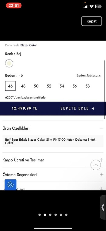 l/xl Beden Lufian ceket