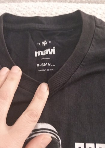 Siyah Baskılı Kısa Kollu Tişörtü - Görsel 2