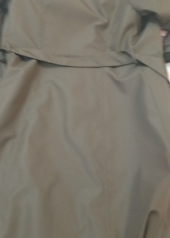 Kadın Uzun Kahverengi Fermuarlı Yağmurluk - Görsel 6