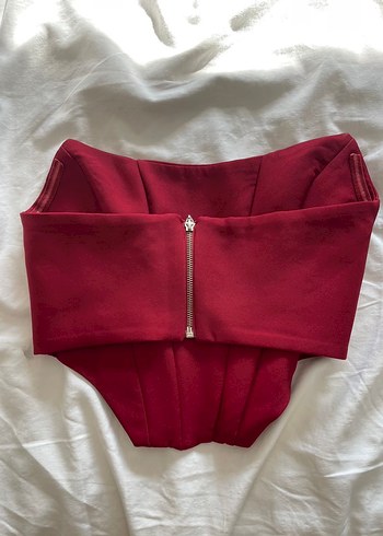 Bordo  Straplez Bustiyer - Görsel 2