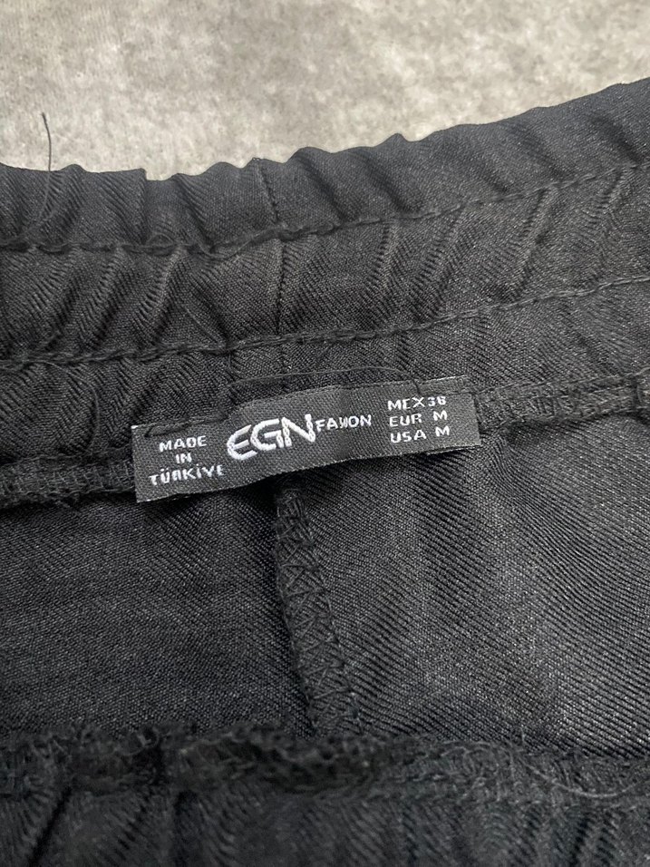 Siyah Rahat Kesim Keten Kadın Pantolon - Görsel 3