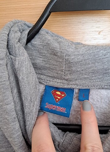 l Beden gri Renk Superman baskılı sweatshirt 