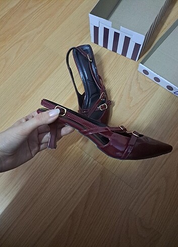 Diğer Bordo topuklu ayakkabı
