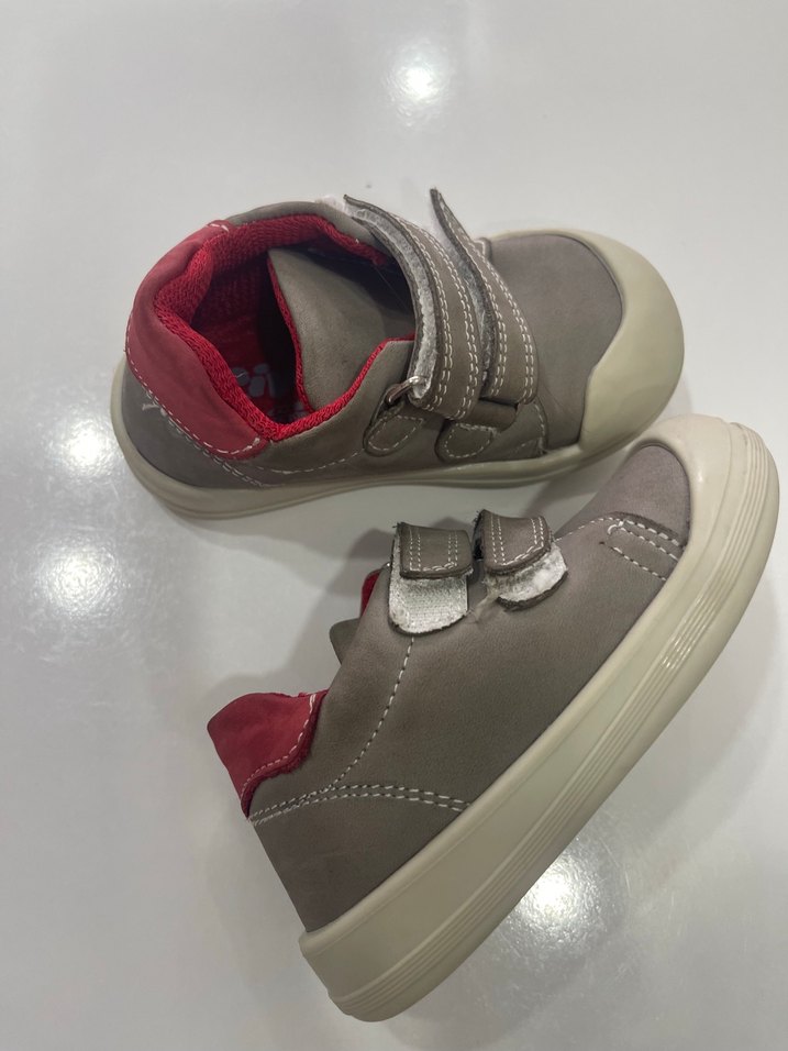 Gri Erkek Bebek İlk Adım Ayakkabısı Velcro - Görsel 3