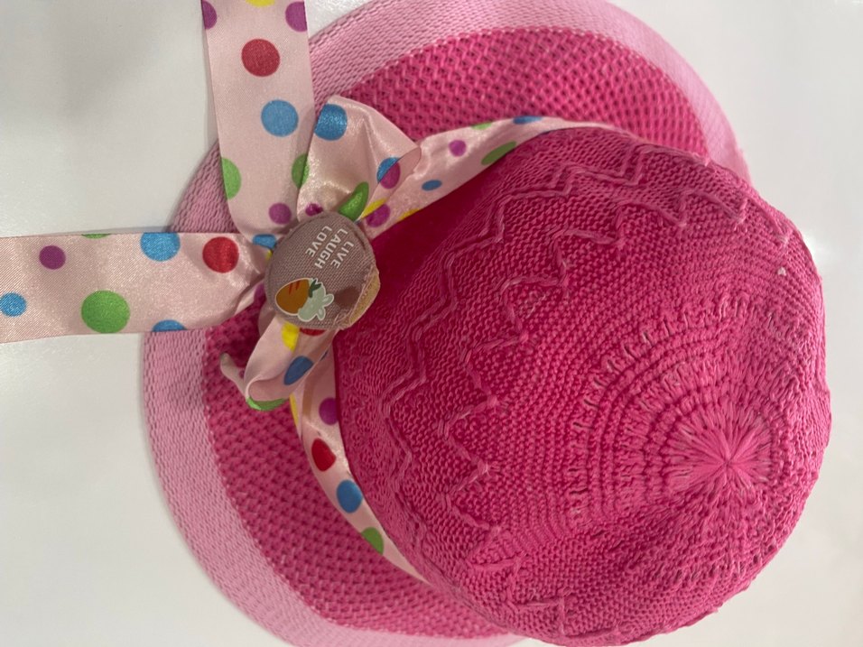 Renkli Puantiyeli Fiyonklu Pembe Çocuk Şapkası - Görsel 3