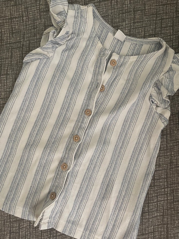 Kız Çocuk Gri Çizgili Keten takım - Görsel 3