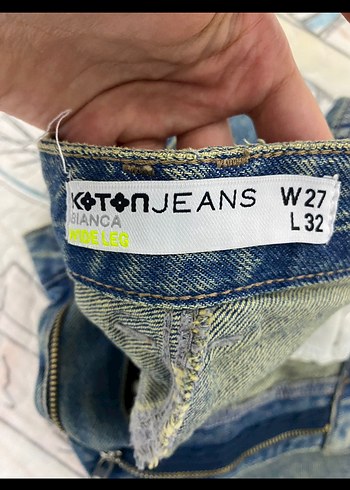 Koton Kadın Mavi Bol Kesim Denim Pantolon