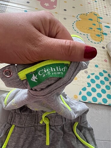 4 Yaş Beden gri Renk Cichlid tulum