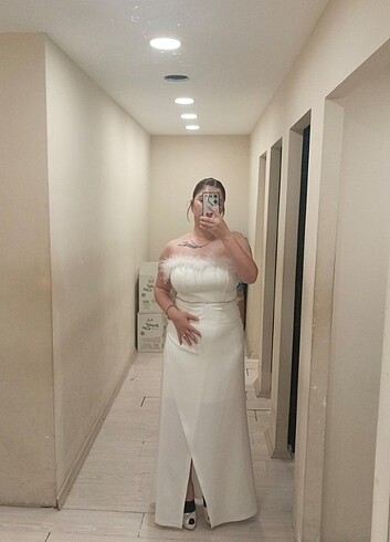 44 Beden beyaz Renk Nikah elbisesi